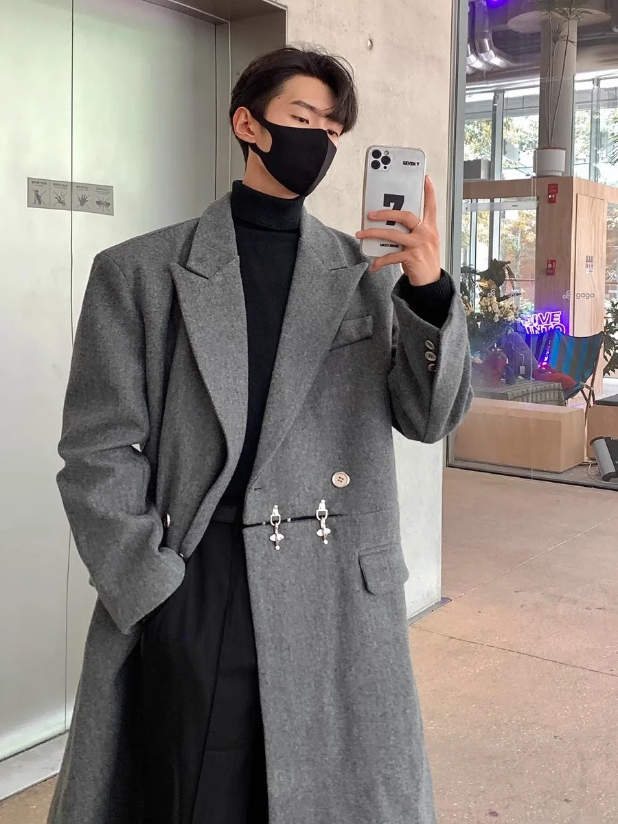 

Мужское двубортное пальто из шерстяной смеси с застежкой на кнопках, простое, базовое, незаменимое, классическое