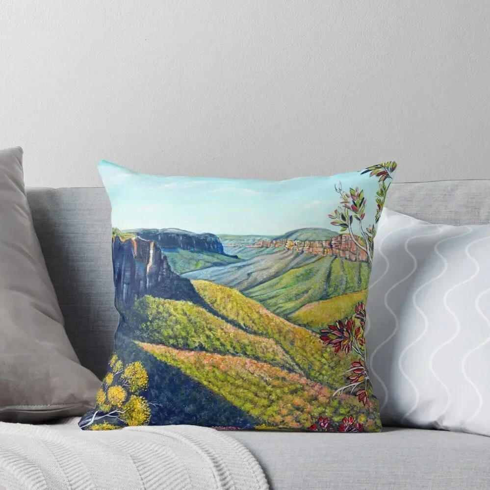 Govetts Leap, Blue Mountains Throw Pillow Decorative Cushions For Living Room pillow pillowcase pillow