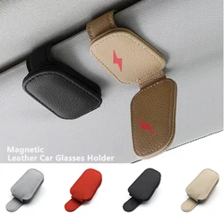 Universal Sun Visor Mount Glasses Clip Car Sunglasses Holder Leather Eyeglasses Case Storage Auto Interior Accessories For BMW