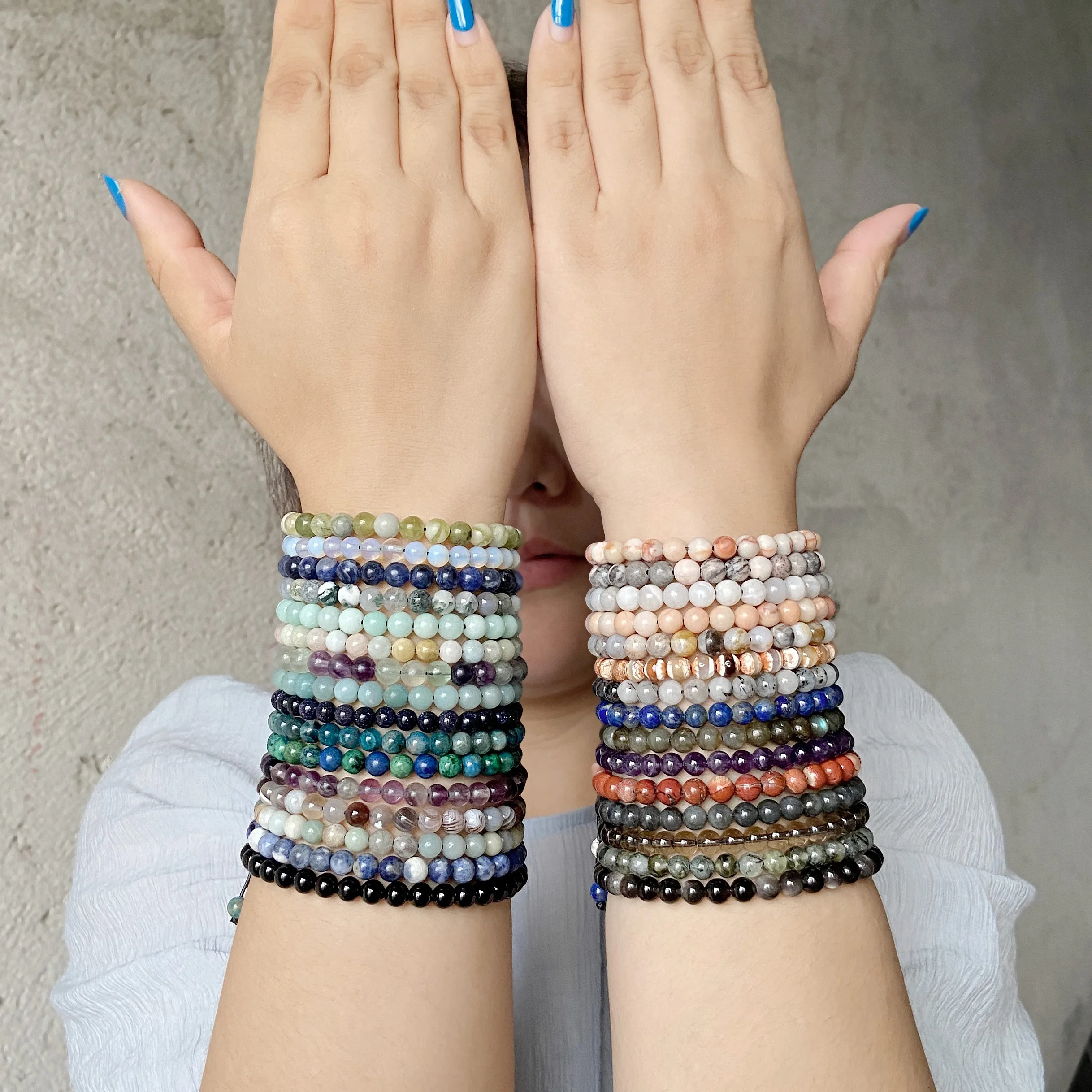 6MM Beads Stretch Bracelets For Women Men Energy Agates Healing Stone Bracelet Elastic Rope Bangles Health Protection Jewelry