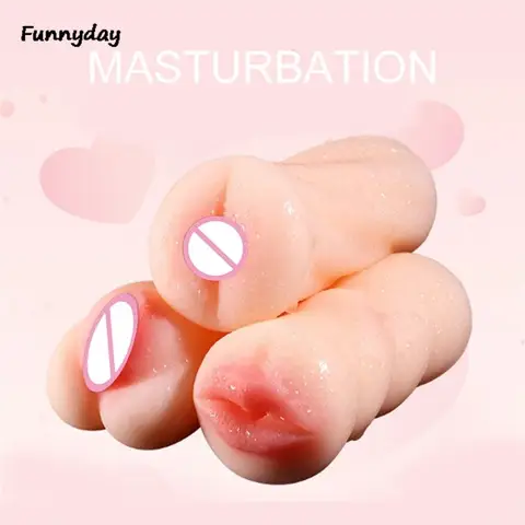 Real Vagina Male Masturbators 3D Silicone Vaginal Pocket Pussy Blowjob Anal Sex Toys for Men 18+ Adult Goods Masturbation Tools