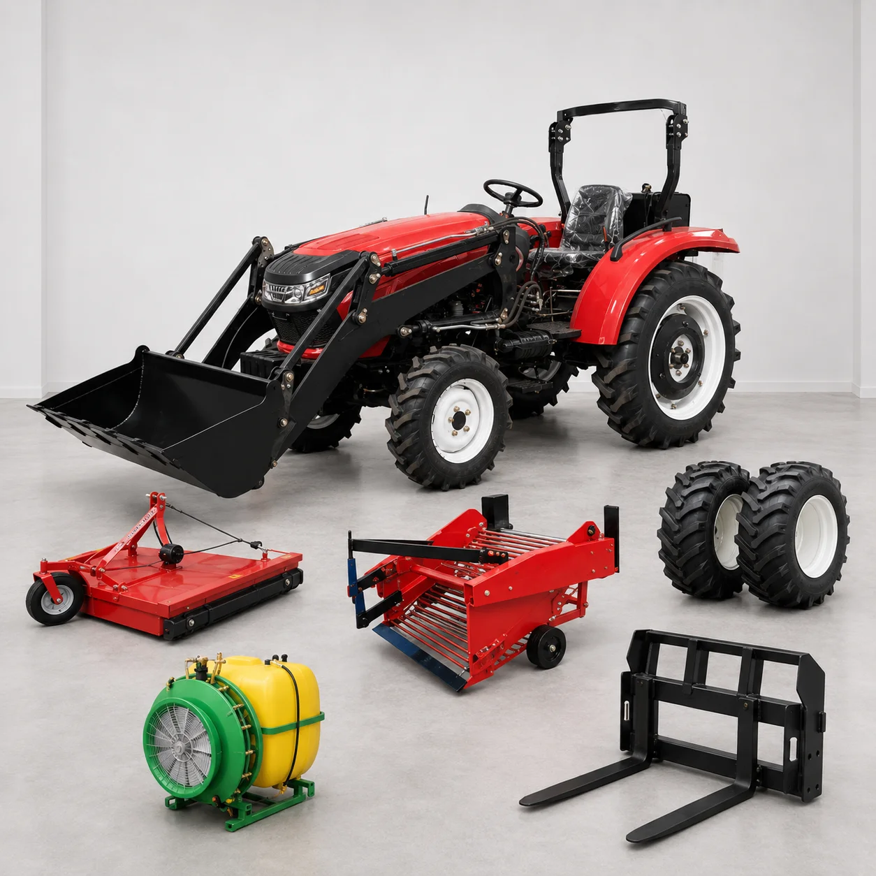 Tractor 4 Wheel Small 4x4 Agricultural Diesel Engine Compact Farm New Utility Tractors for Farm Used