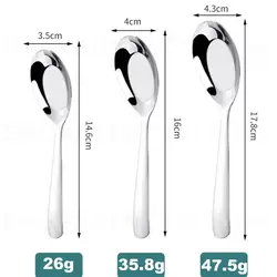 1/2/4PCS Silver Mirror Stainless Steel Soup Spoon Tableware Flatware Home Kitchen Deepen Large Capacity Fork Spoon Polished