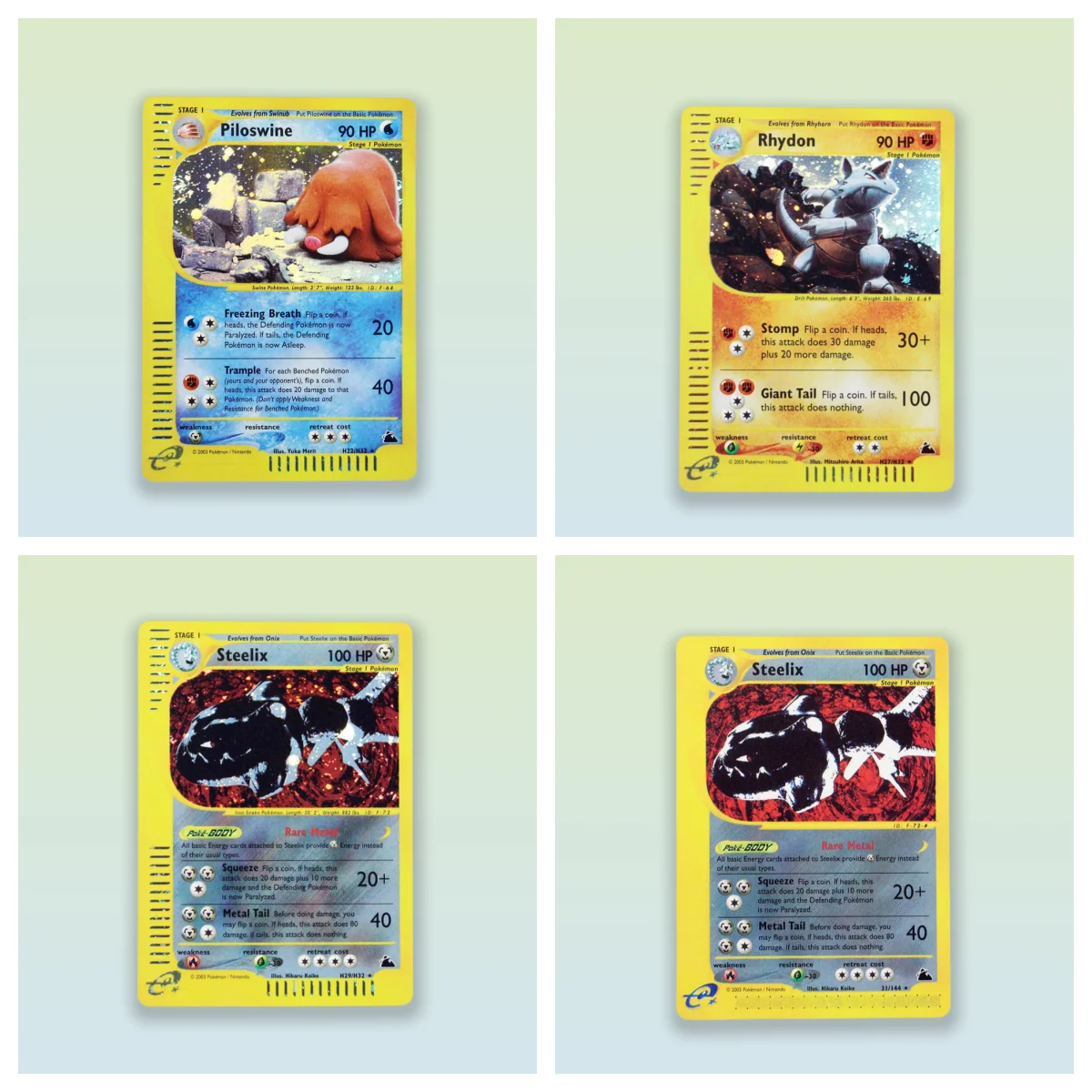

PKM Single Cards holo cards Piloswine /Rhydon /Steelix Game Collection PTCG PROXY