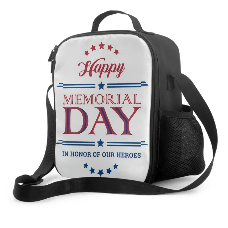 

Happy Memorial Day Insulated Lunch Bag for School Work Office Picnic In Honor Of Our Heroes Tote Lunch Box Containers Cooler Bag