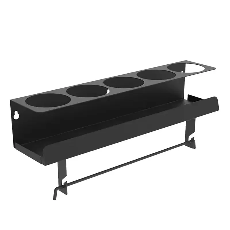 BHTS-Aerosol Can & Paper Towel Holder Wall Mount Steel Storage Rack For Garage Craft Workspace Organizer