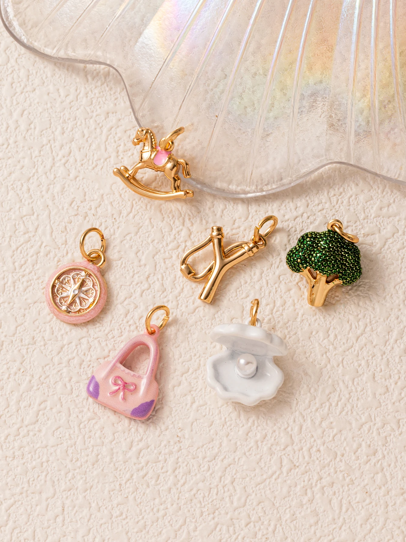 Einfache und trendige neue Brokkoli-Schalen-Perlen-Schleuder-Anhänger zum Selbermachen von Schmuck – Detail 3