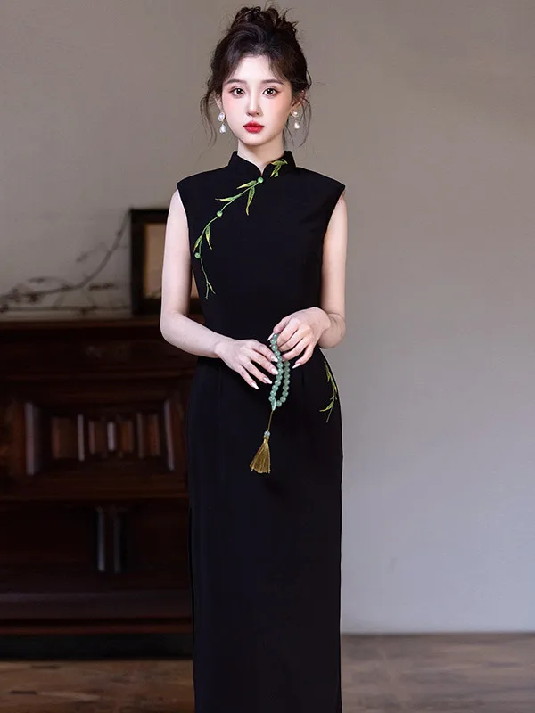 

Новинка 2026: Женское летнее платье Jiahong в винтажном китайском стиле с вышивкой, длинное, традиционное, модное