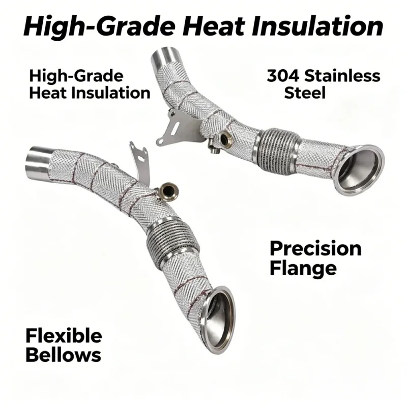 

Custom Car Exhaust Header for Ferrari SF90 3.9T V8 Stainless Steel Exhaust Pipes Downpipe with Heat Shield Power Upgrade