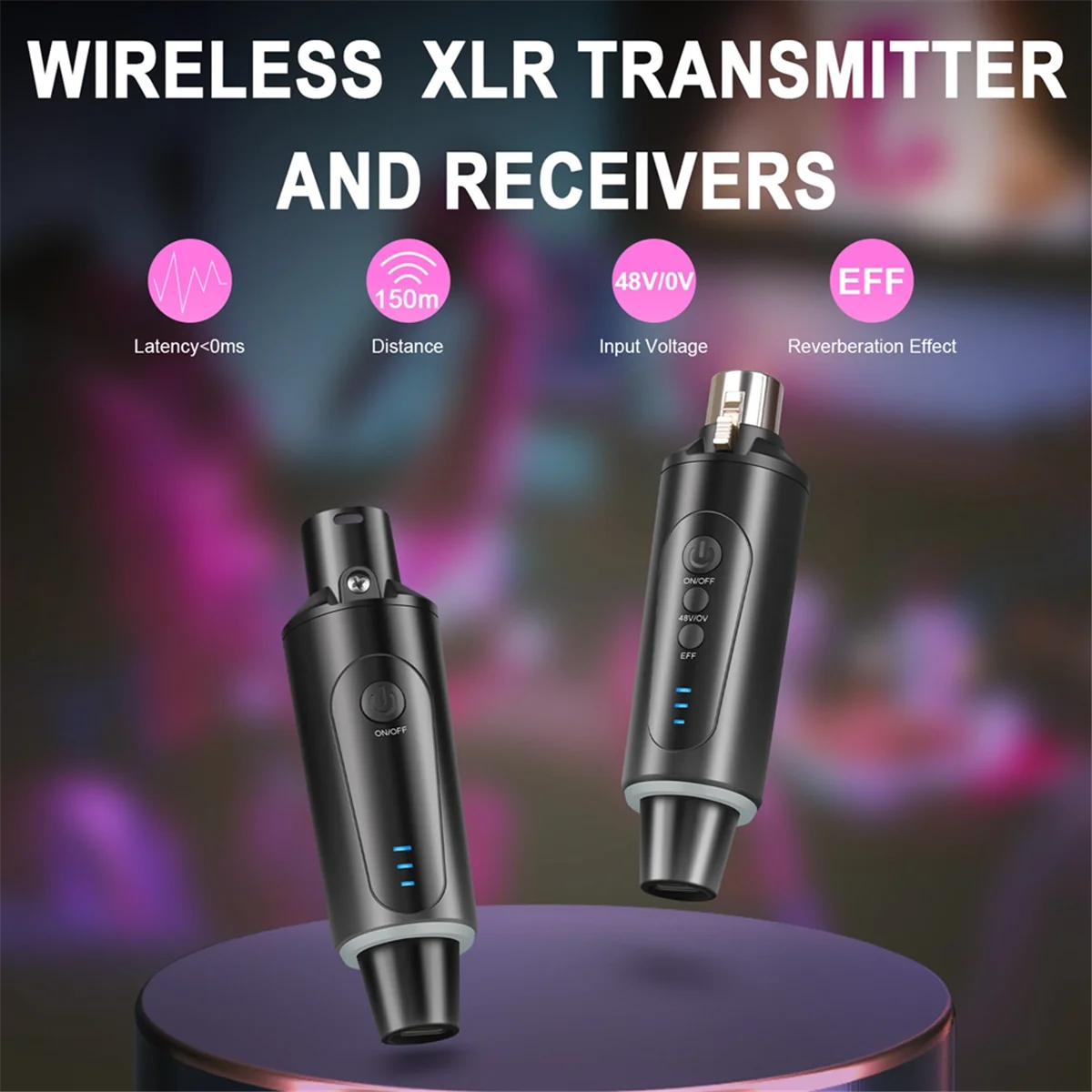 3 ชิ้นระบบไมโครโฟนไร้สาย XLR ไมโครโฟนอะแดปเตอร์แปลง 2.4 กิกะเฮิร์ตซ์เครื่องส่งสัญญาณสําหรับคอนเดนเซอร์ไมโครโฟนแบบไดนามิก