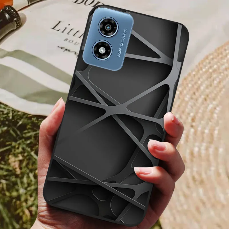 For Motorola Moto G Play 2024 Case Soft TPU Silicone Back Cover for Moto G Play Gen 3 Phone Cases Protective Fashion Coque Black