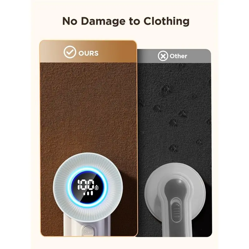 A52Q-للملابس والسترات والأثاث ماكينة حلاقة قماشية قابلة لإعادة الشحن متوافقة مع 3 سرعات مع شاشة LED #2