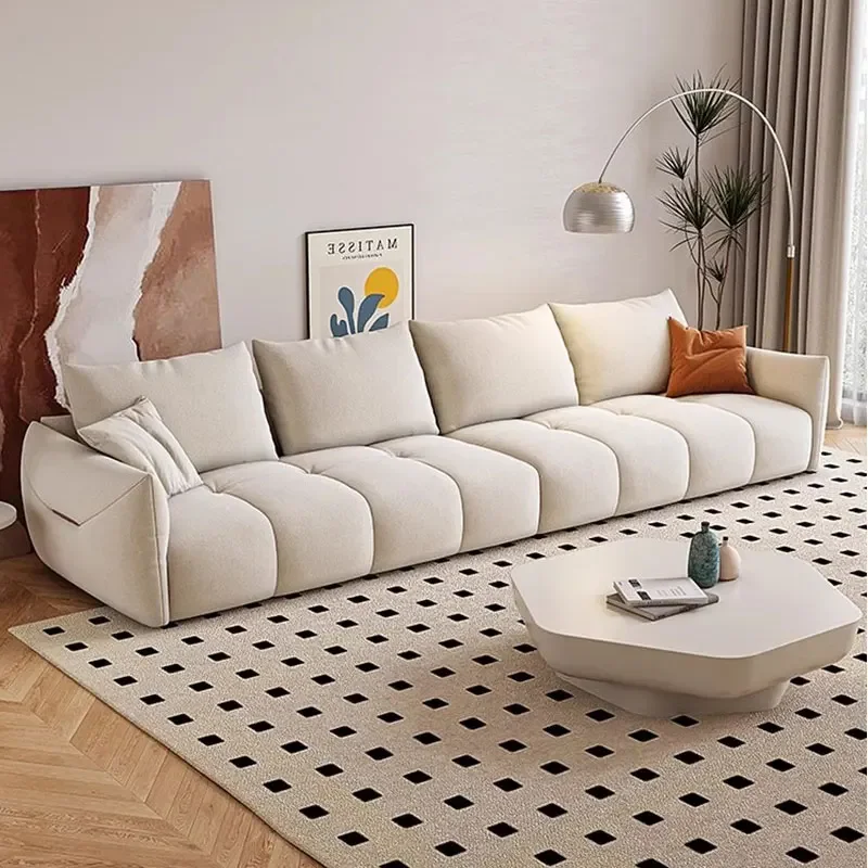 

White European Living Room Sofas Designer Plush Minimalist Single Living Room Sofas Puffs Modern Divani Soggiorno Furniture Home