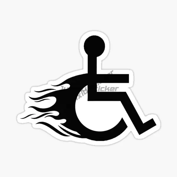 Creative Disabled Wheelchair Handicap Waterproof Accessories Sticker for Decorate Window Fridge Wall Room Car Helmet Decal