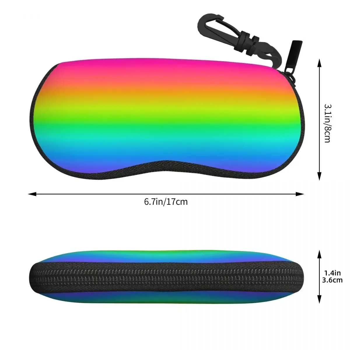 Neon Rainbow Ombre Shell Glasses Case Portable Sunglasses Box Women Men Soft Eyeglasses Bag Pouch