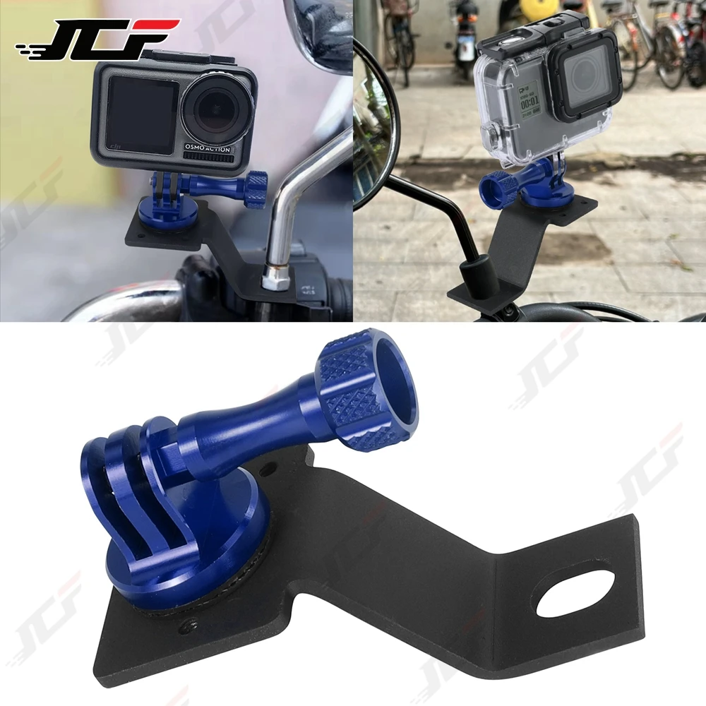 Aluminum Motorcycle Rearview Mirror Mount Bracket Fixed Holder Stent for Gopro Hero 9 8 6 5 DJI Xiaomi Yi SJCAM Accessories