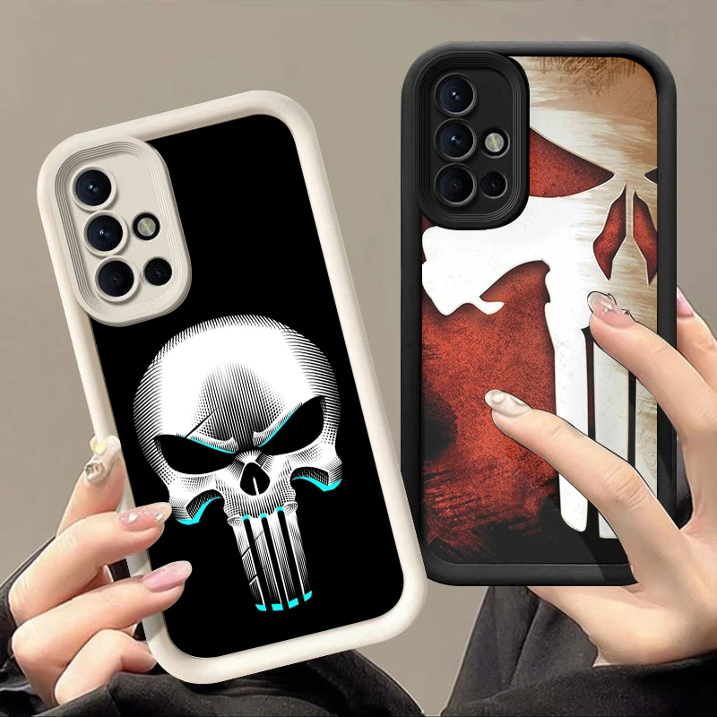 Marvel Superhero Punisher Phone Case For Samsung A13 A22 A33 A34 A35 A53 A54 A55 A73 5G A12 A14 A15 A16 A23 A24 A25 A32 A52 A71