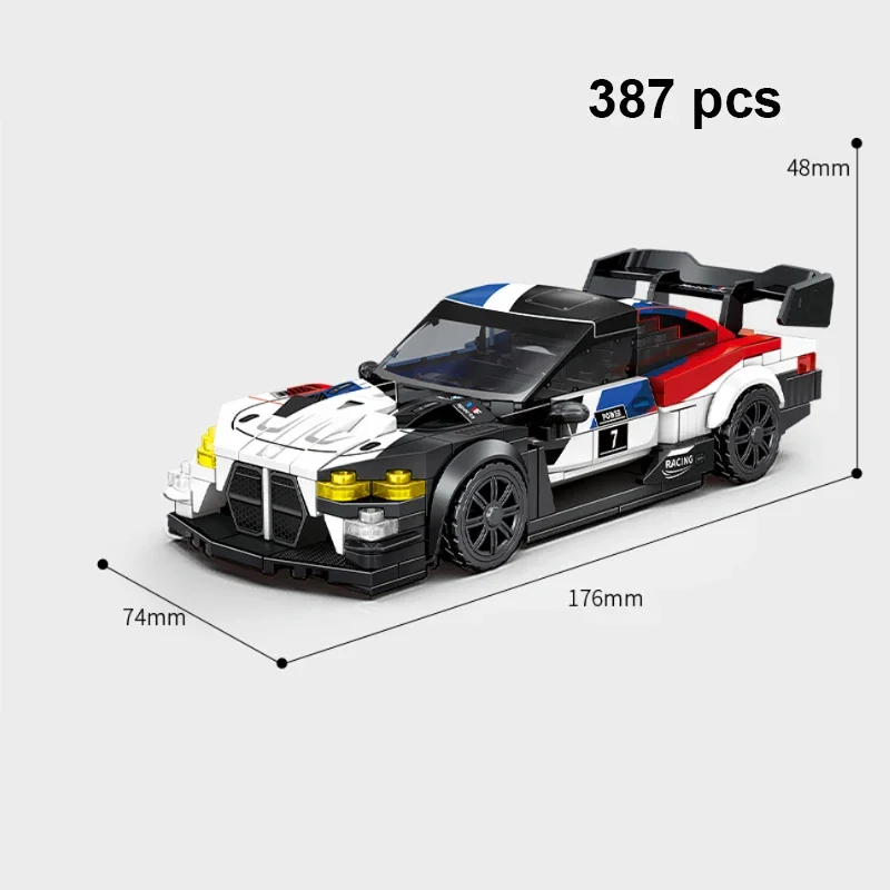 Voiture de Course GT — Blanc & Noir