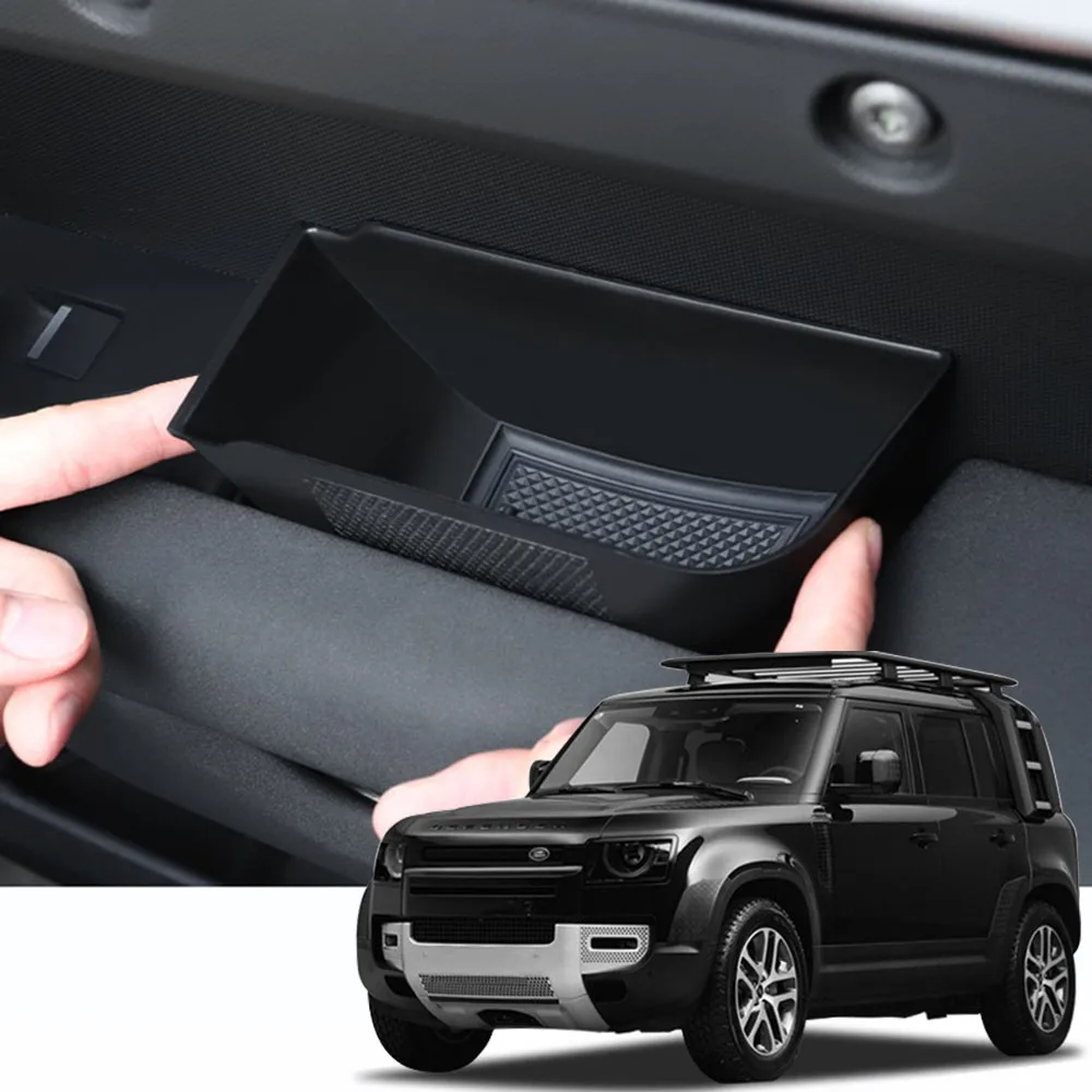 

Car Styling Black Car Door Storage Box Glove Armrest Box Mobile Phone Box Car Accessories for Land Rover Defender 110 2020-2022