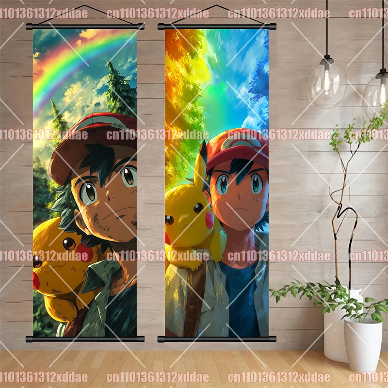 Vibrant Pikachu Pokémon Wall Art Scroll - Center Print Charming Cute Design Ideal for Fans Room Decoration Warm Atmosphere view 5