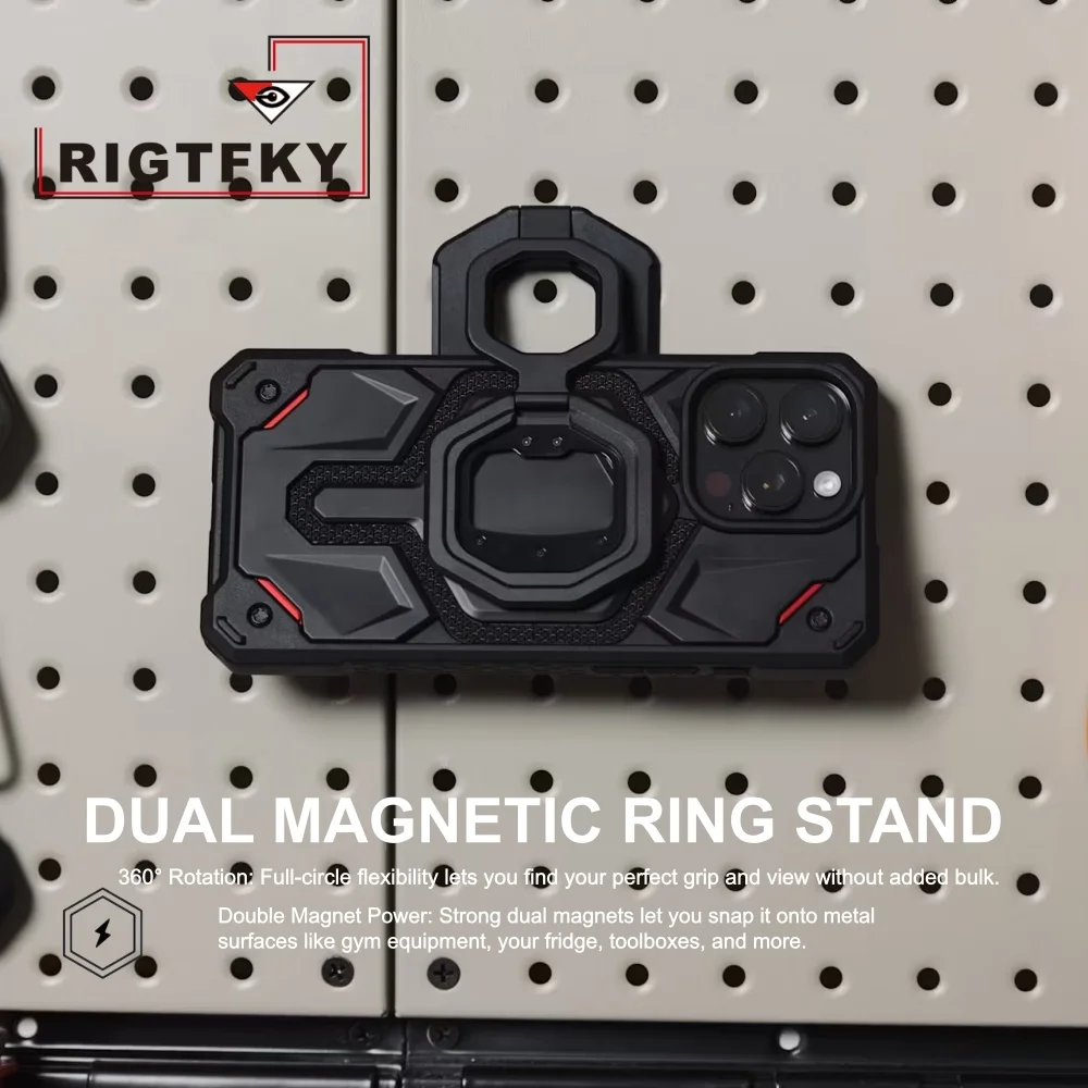 

NEW design Heavy Double-sided Magnet Stand for Magsafe Metal Finger Grip Stand Holder Bracket Portable Folding Ring Bracket
