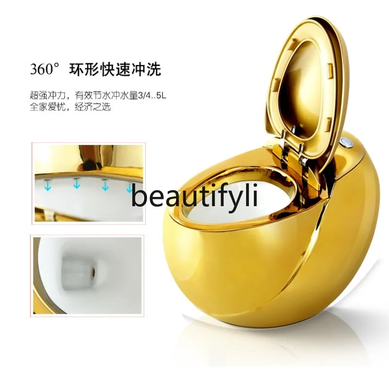 

Golden egg toilet siphon toilet creative ceramic round deodorant toilet