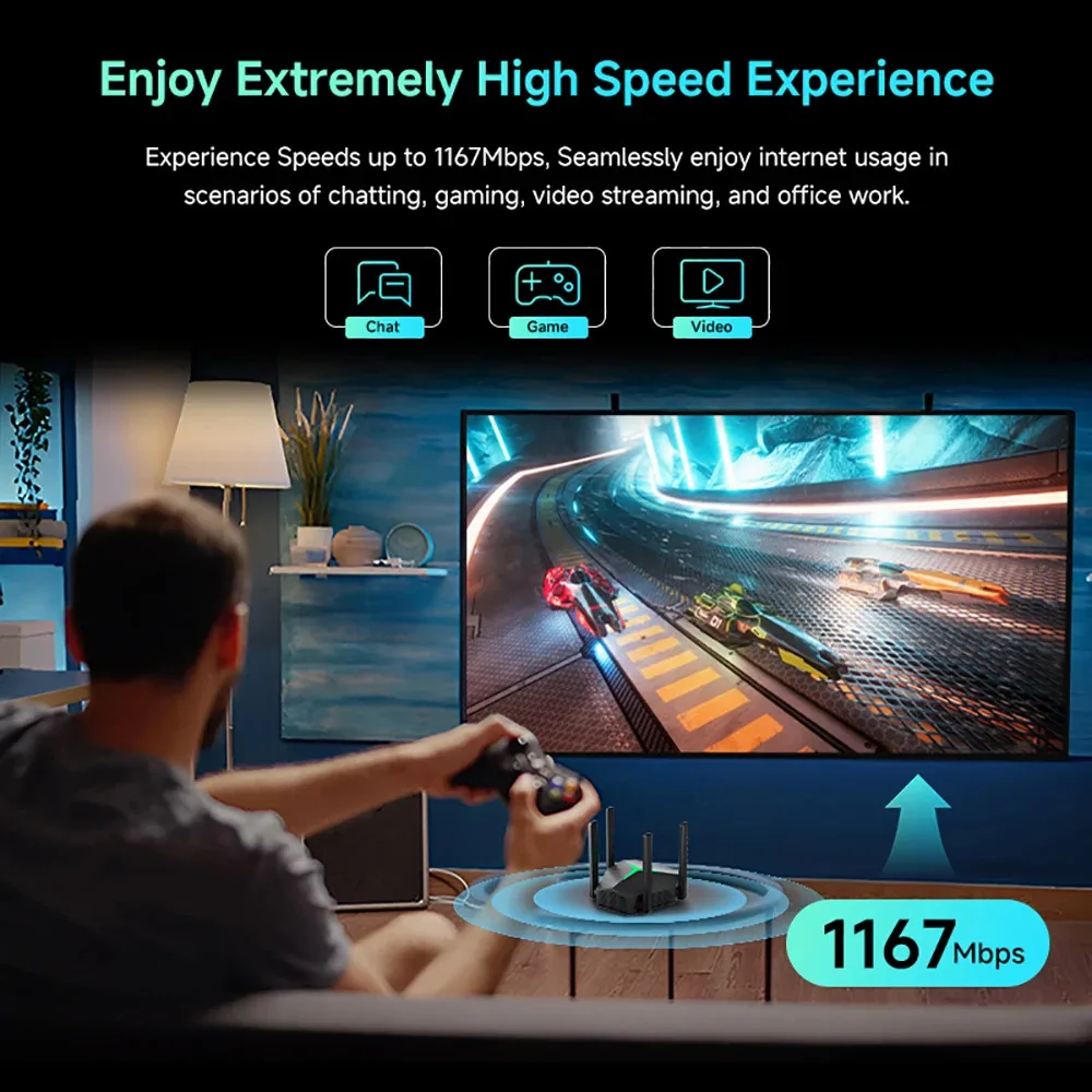 

Двухдиапазонный повторитель Wi-Fi 2,4G/5G, 1200 Мбит/с, беспроводной расширитель диапазона, усилитель сигнала, домашний усилитель, трехрежимный маршрутизатор/ретранслятор/AP