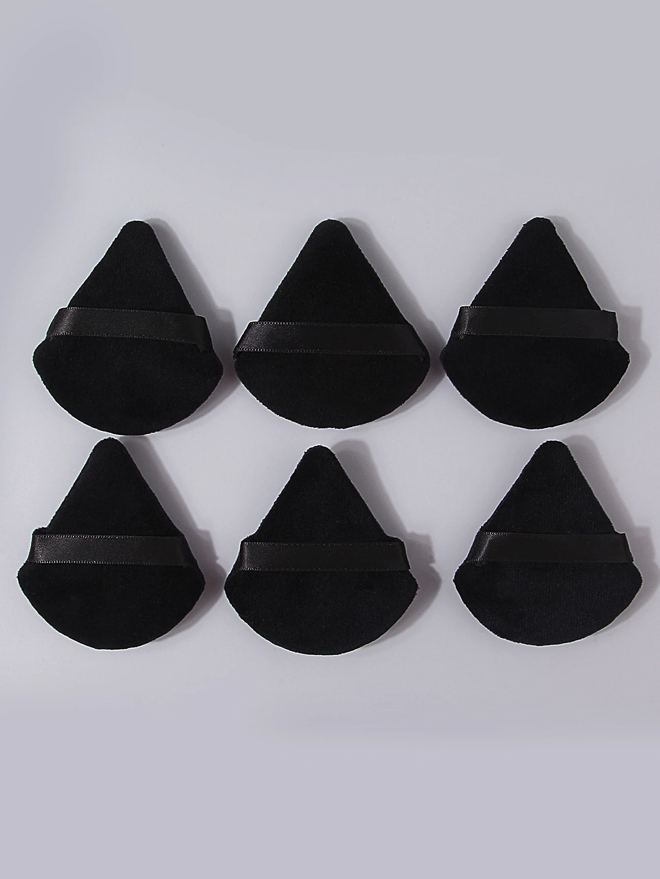 6PCS Black makeup sponge triangular powder puff, super soft, double-sided usable loose powder puff, portable honey powder puff