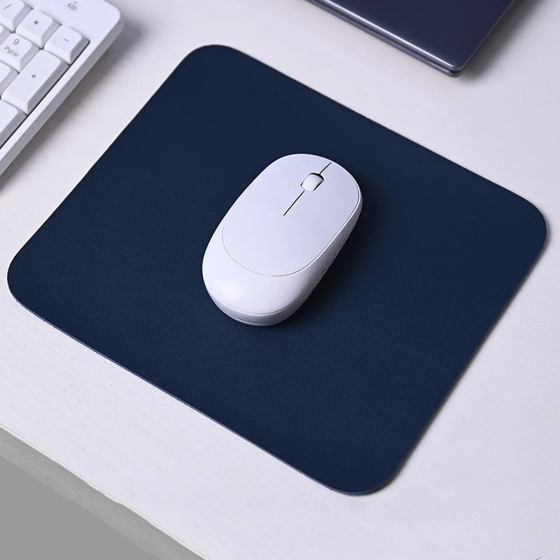 Petit tapis de souris antidérapant en PU, accessoire universel en cuir, résistant à l'eau, pour ordinateur portable et de bureau