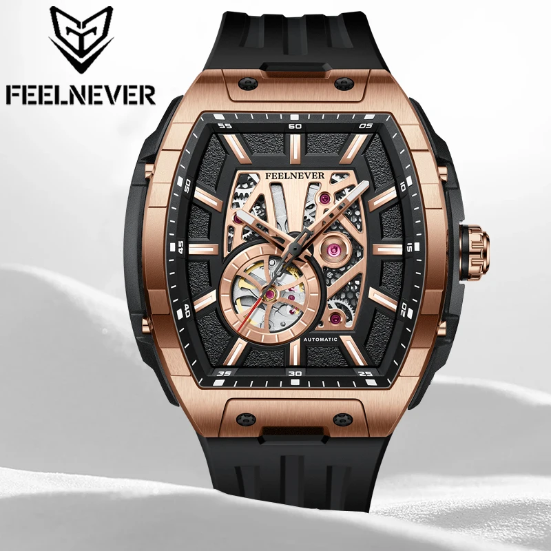 LIGE FeelNever Japan Automatic Movement Mechanical Wristwatches Business 316L Stainless Steel Waterproof Luminous Casual Clocks