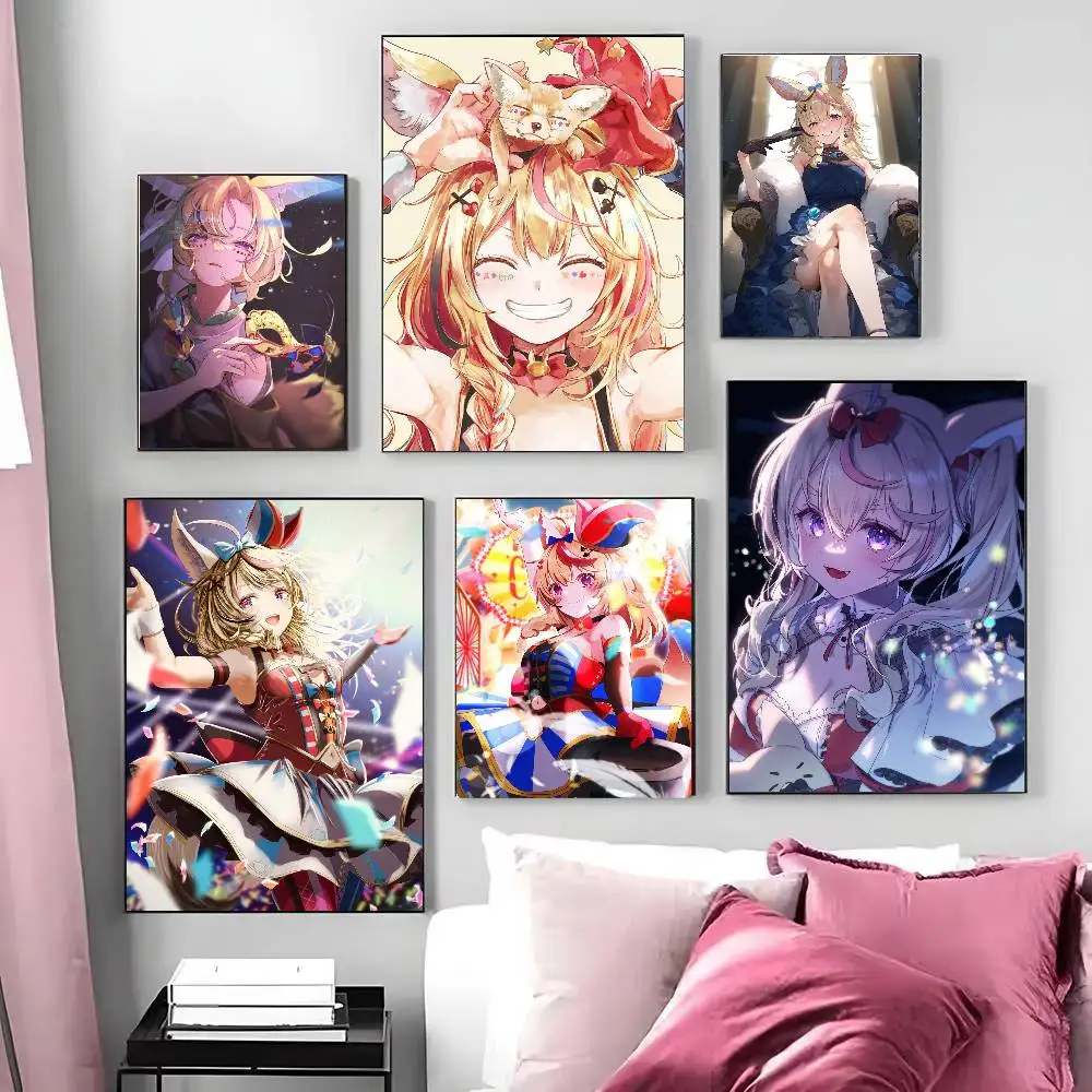 Omaru Polka Anime H-hololive Art Sticky Wall Waterproof Home Living Room Bedroom Bar Aesthetic Decoration