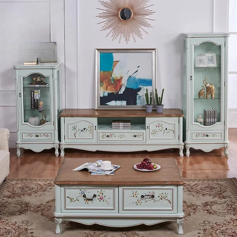 

Премиум-комплект для гостиной: тумба под телевизор и журнальный столик в свежих светлых тонах