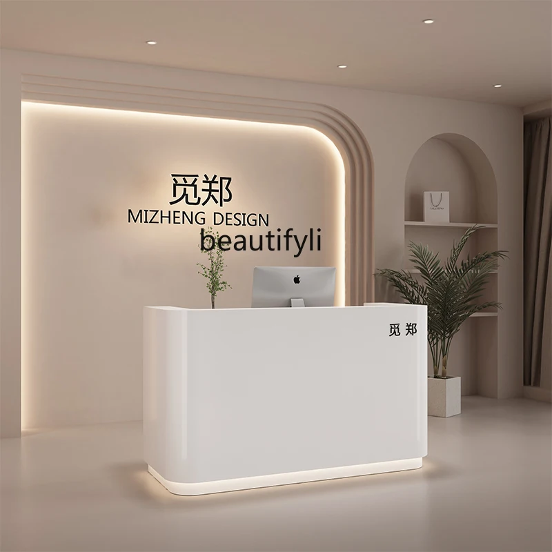 Clothing shop beauty salon checkout page store small paint reception desk exhibition hall information desk company front desk