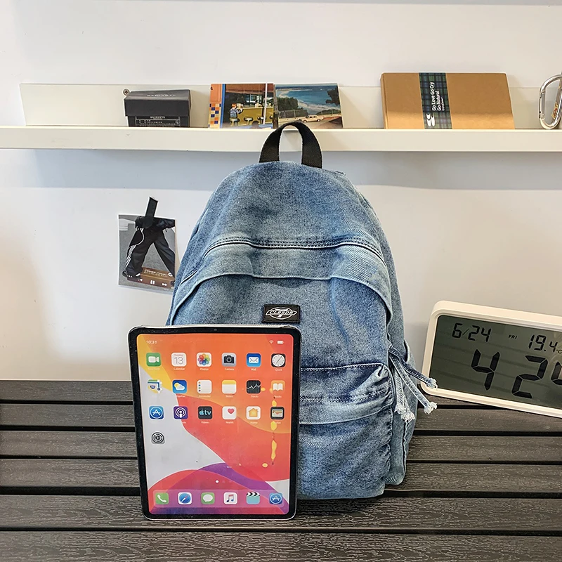 Dziewczęcy plecak szkolny z tkaniny, nowa moda, plecak dla studentki, styl vintage, damski plecak płócienny, torba na laptopa, plecak podróżny, kawaii, plecak damski.