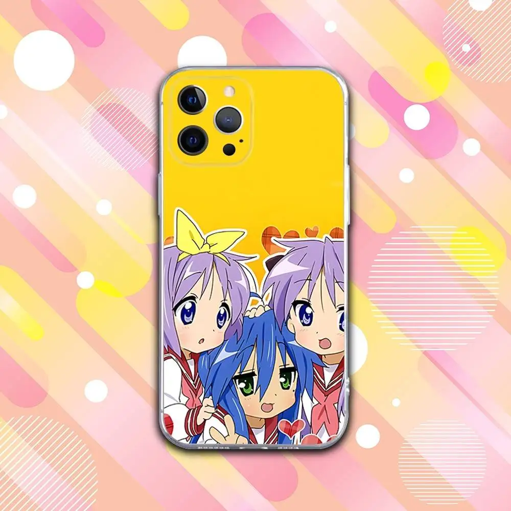 حافظة هاتف L-Lucky Anime S-Star لهاتف iPhone 17,16,15,14,13,12,11 Pro,Max,Plus,X,XS,XR,SE4,E غطاء ناعم شفاف صغير