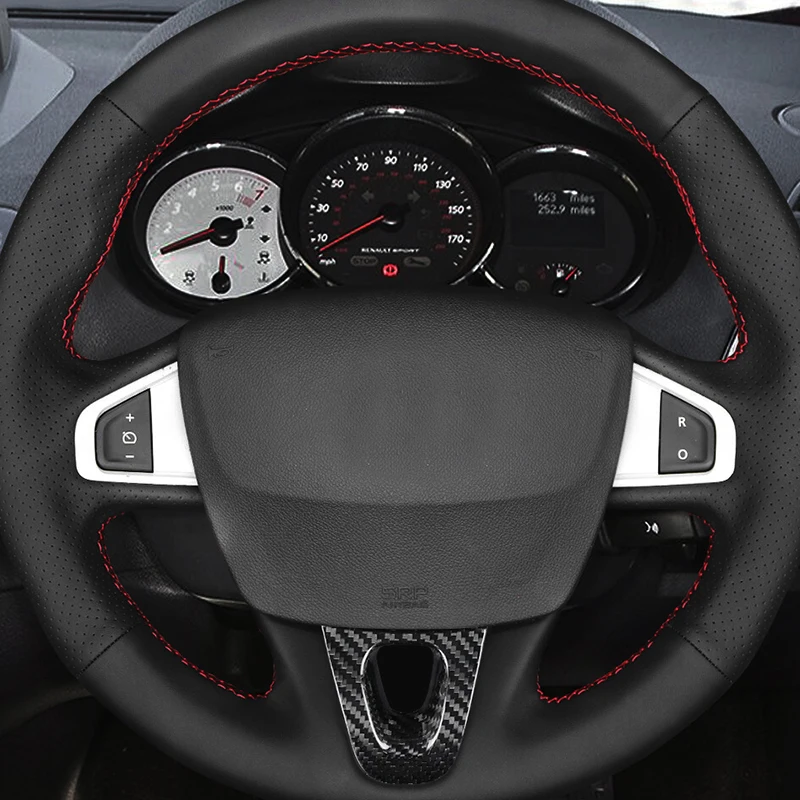 ألياف الكربون الحقيقية لرينو ميجان 3 فلوينس RS المناظر الطبيعية الخلابة 2009 2010 2011 2012 2013 2014 2015 عجلة توجيه سيارة لوحة ملصقات #3
