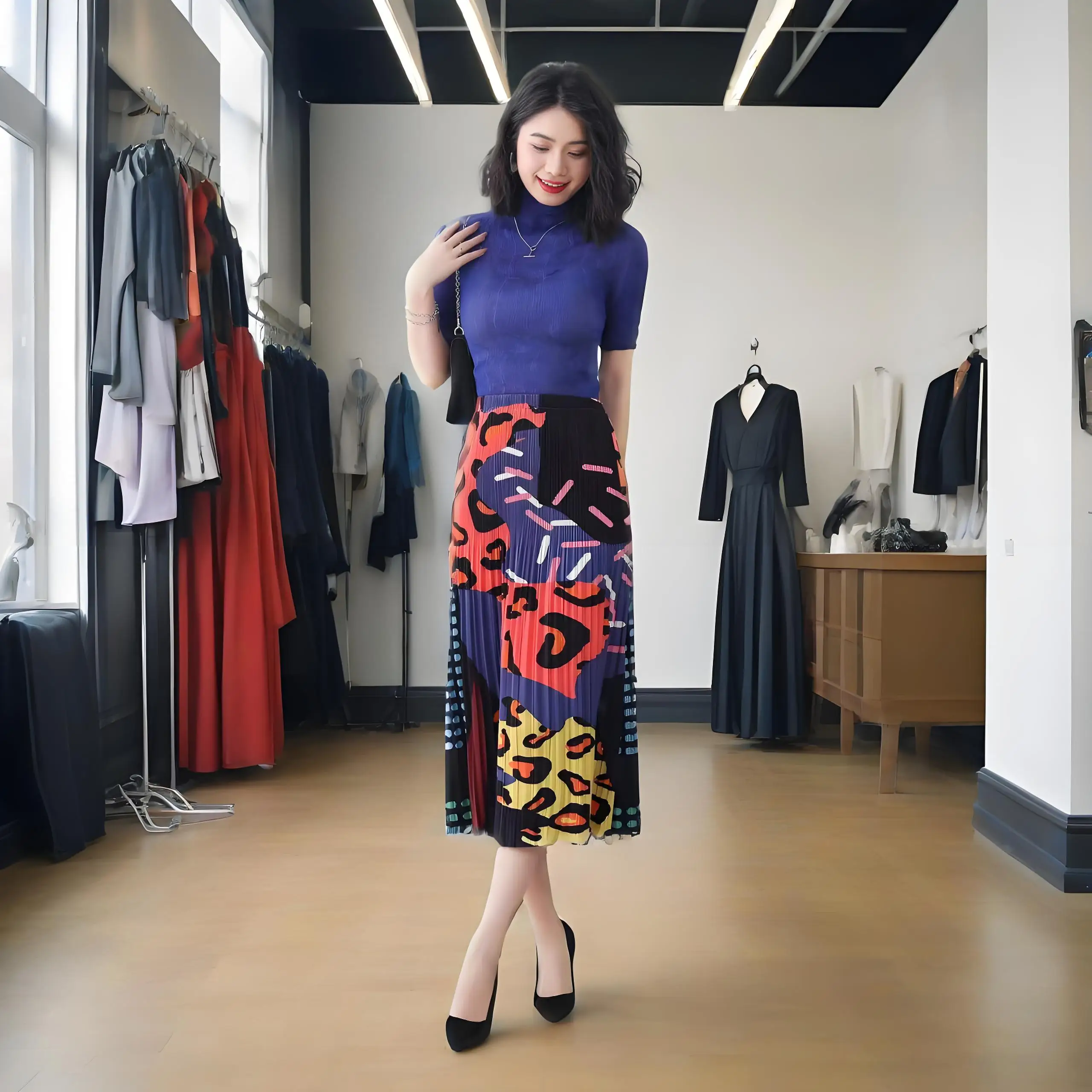 

Miyake New 2025 Fresh Wicker Pattern Elegant Pleats Light and Breathable Fashion Women's Clothing Slim and Thin Temperament