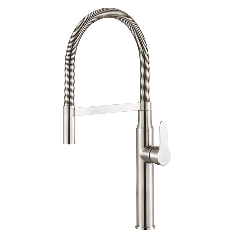 Deck Mounted Pull Down 304 Stainless Steel Kitchen Mixed Faucet