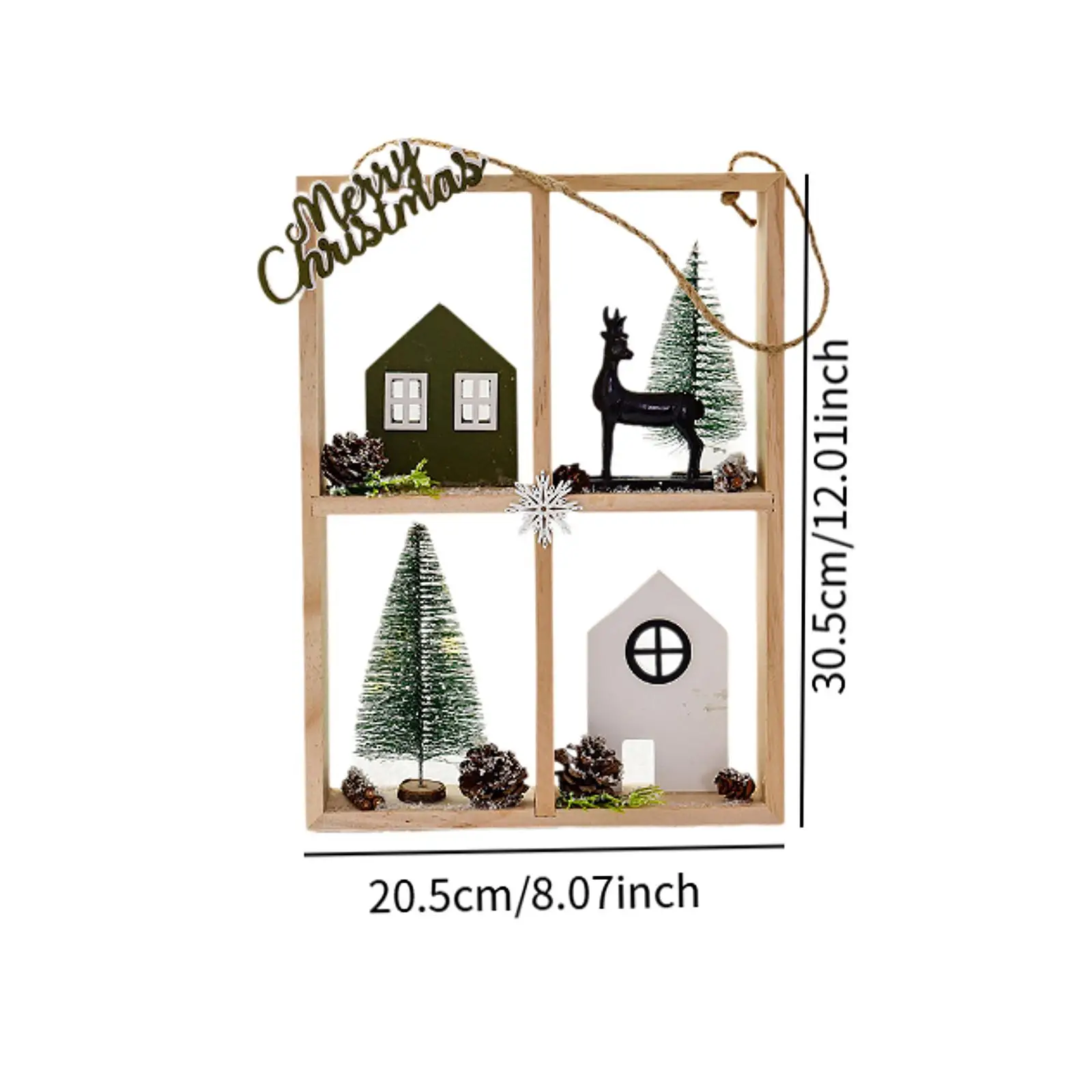 Christmas Hanging Decorations Wood Ornament Party Supplies Gifts Hanging Pendant Photo Props for Window Door Home Office Wall