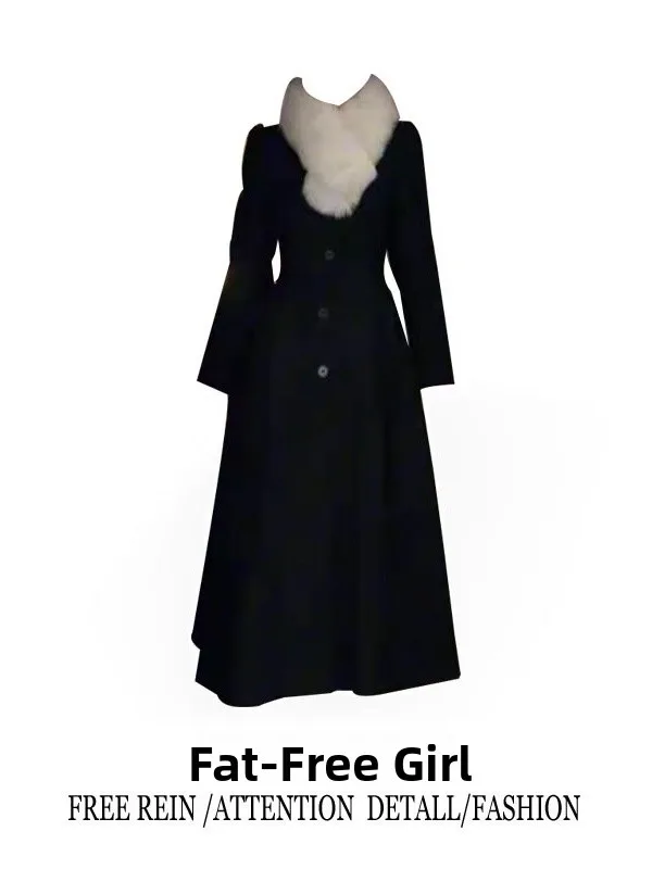 

Spring Autumn Design Slim Fit Single Button oulder Lengthened Woolen Coat plus Size Faionable Outerwear for Young Women