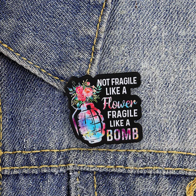 Cartoon Animal And Inspirational Slogan Enamel Badges Lovely Frog Cat Dog Grenade Metal Brooches Lapel Pin Gift For Collectors