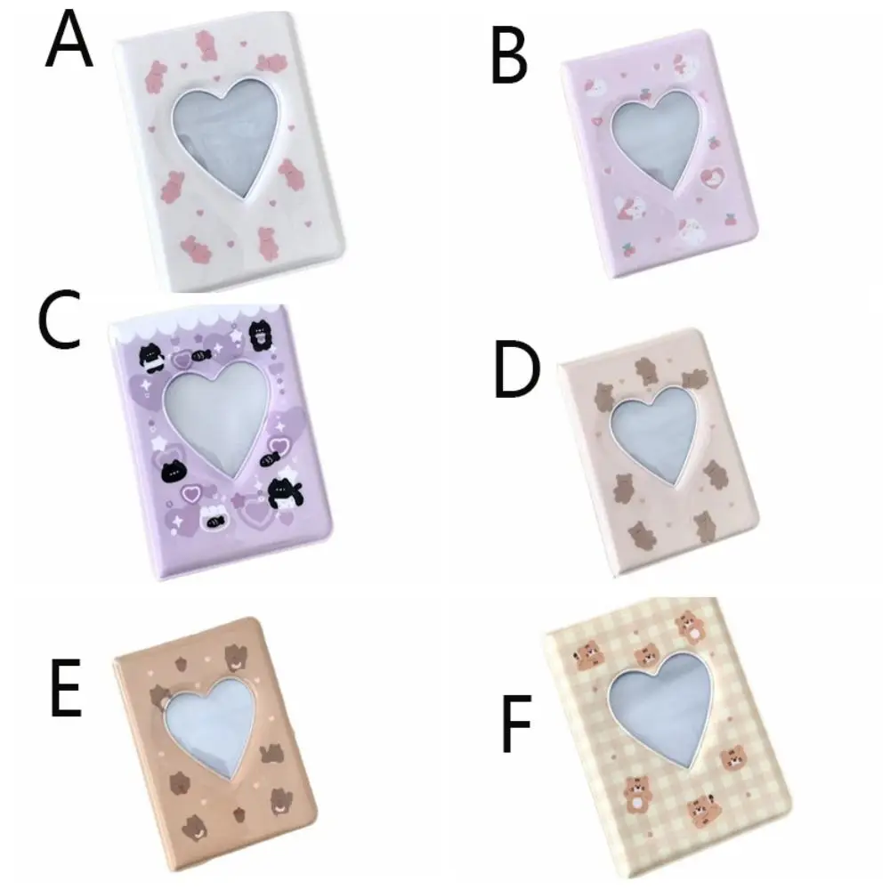 Cute Bear Photo Album 3 pollici Love Heart Hollow Picture Storage Case Kpop Card Binder nome Card Book Photocard Holder