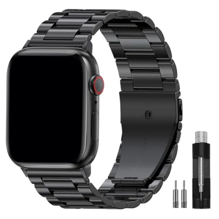 

EPULY Metal Band Compatible with Apple Watch Bands for Men 46mm, Business Stainless Steel Strap for iWatch Bands Series 11 10 9