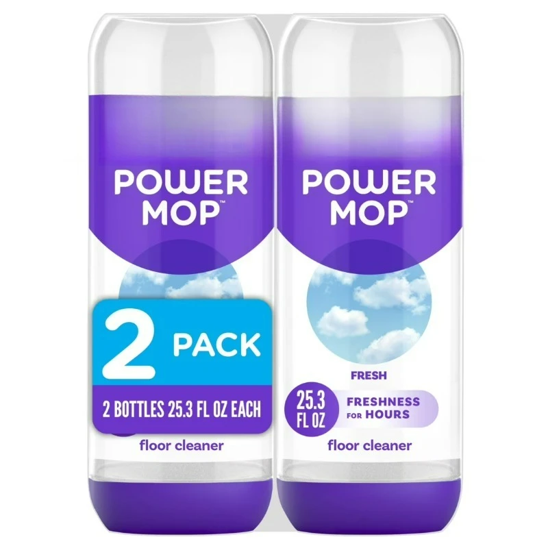 

Средство для мытья полов Power Mop, для плитки, винила, ламината, дерева, чистящее средство для пола, свежий аромат, 50,6 унций