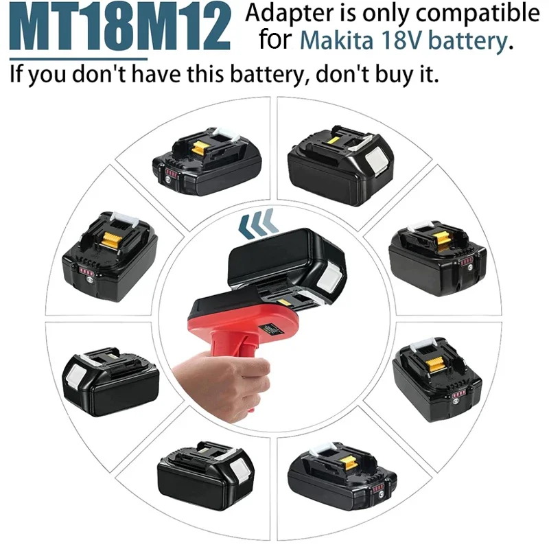 Convertitore adattatore batteria per batteria al litio Makita 18V a batteria Milwaukee 12V Accessori per elettroutensili BL1850B BL1860B