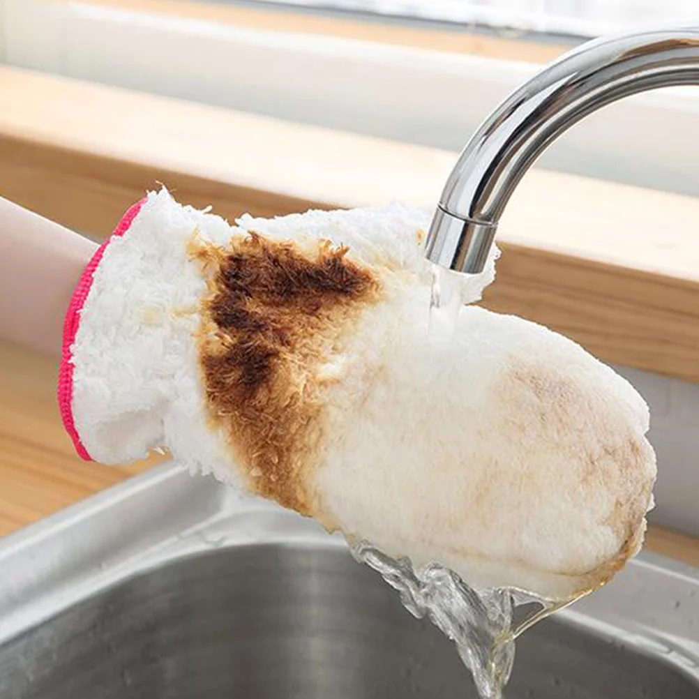 

Bamboo Fiber Dishwashing Glove Waterproof Non-Slip Strong Decontamination Good Water Absorption Eco-Friendly Durable Easy Hang