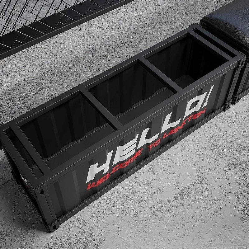 Табурет для отдыха в индустриальном стиле с длинной полосой, железный табурет для пеленания обуви, магазин одежды для спортзала, Интернет-магазин обуви для хранения знаменитостей