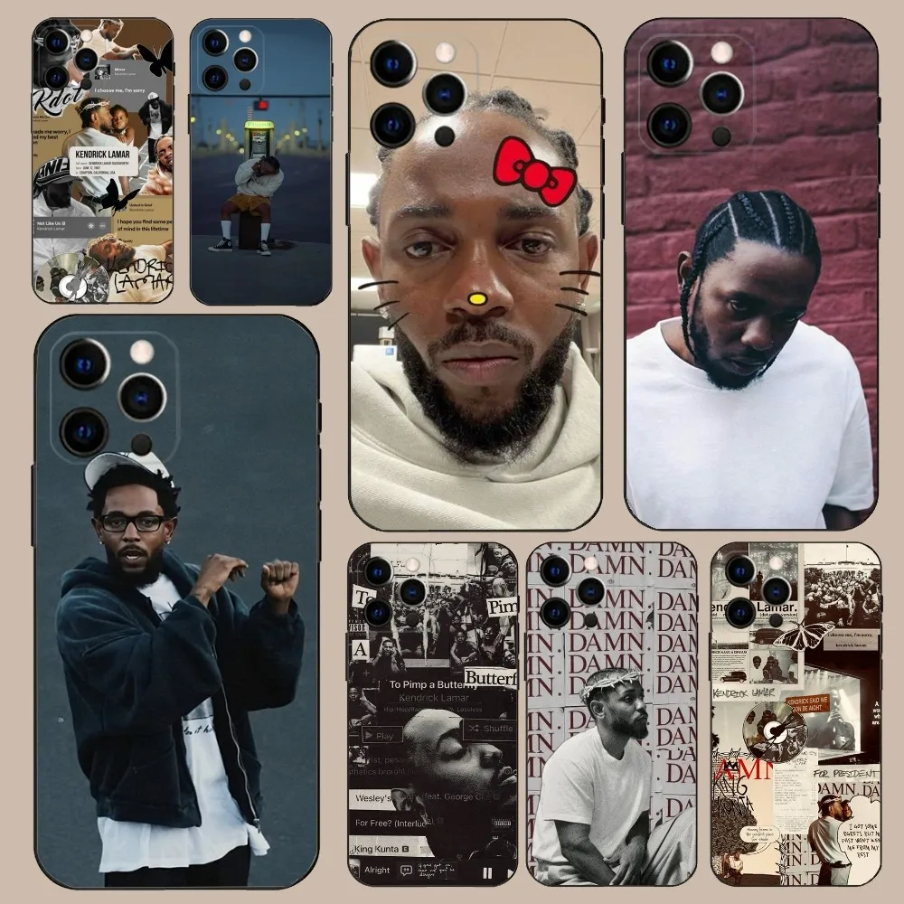 Rapper K-Kendrick L-Lamar Phone Case For iPhone 16,15,14,13,12,11,Pro,X,XS,Max,XR,Plus,Mini Soft Black Cover