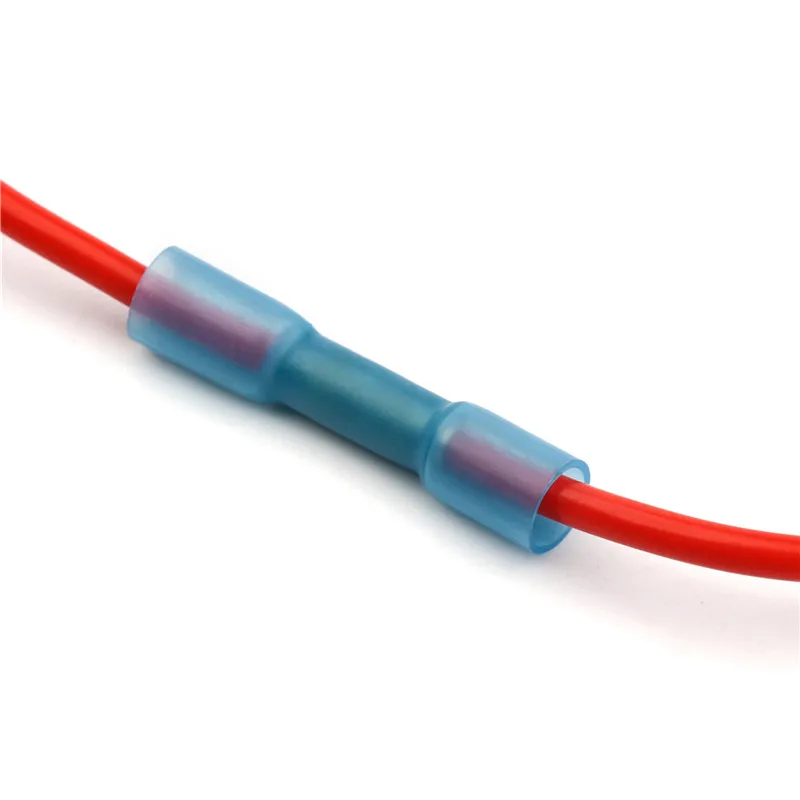 Dropshipping 10/20/25/50/100pcs Heat Shrink Connectors Insulated Waterproof Crimp Terminals Seal Butt Electrical Wire 22-18 AWG