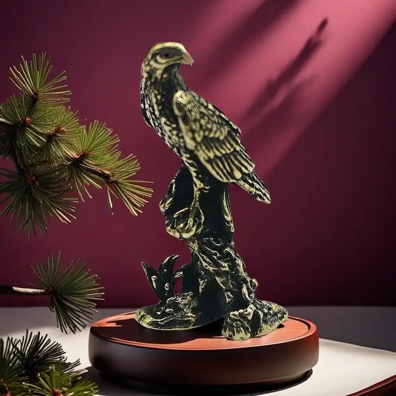 1 Stück Vintage Kupferbeschichtete Vogelfigur Skulptur Handgefertigtes Adler-Ornament für Zuhause Büro Schreibtisch Tier-Dekoration